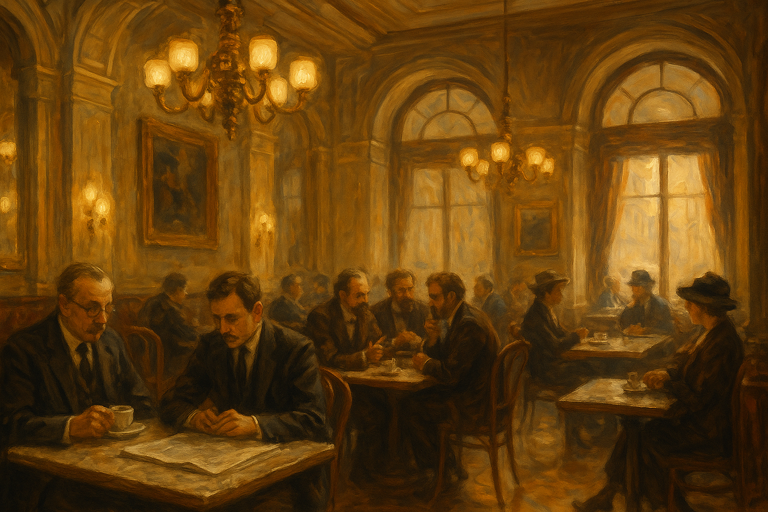 Kaffeehäuser; Fiktives Bild eines Alten Cafes