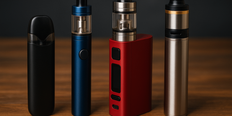 Vapes: Modelle verschiedener E-Zigaretten